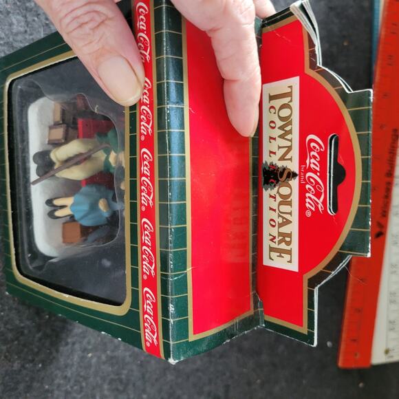Vintage Coca Cola COKE Christmas Town Square Collectible Waiting For Local Bus - Picture 6 of 6